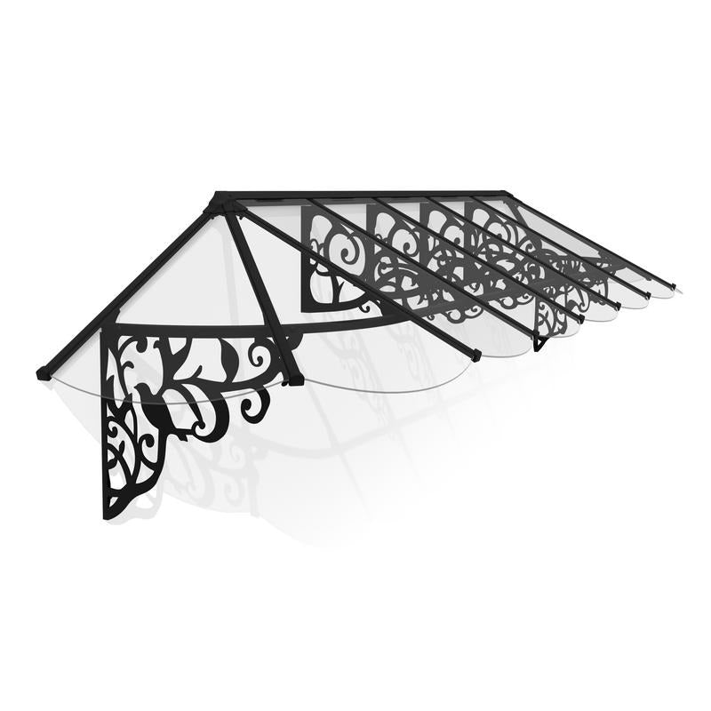 Palram - Canopia 4100 Lily Doorway Canopy - Black Clear | Sheds.co.uk