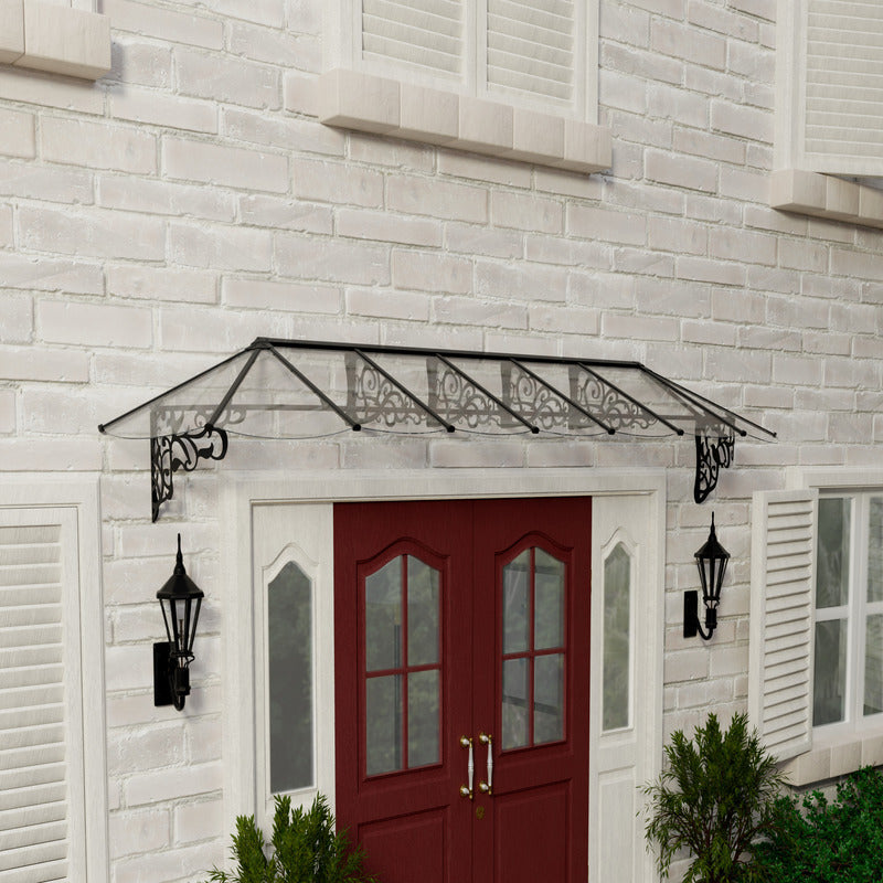 Palram - Canopia 4100 Lily Doorway Canopy - Black Clear | Sheds.co.uk