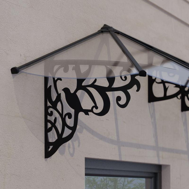 Palram - Canopia 4100 Lily Doorway Canopy - Black Clear | Sheds.co.uk
