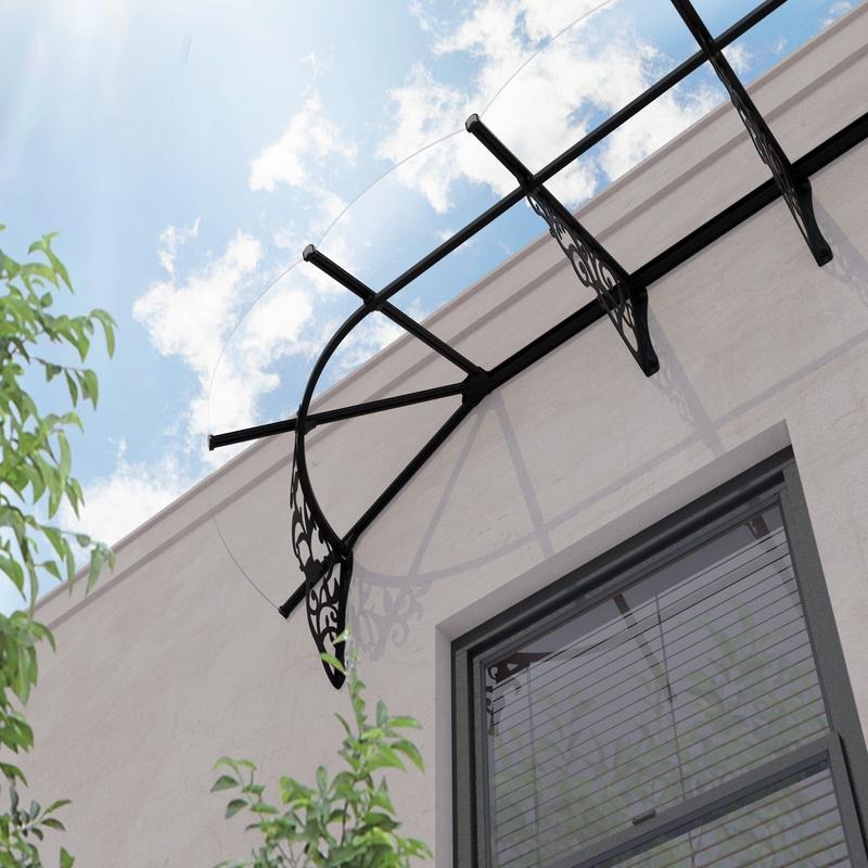 Palram - Canopia 4100 Lily Doorway Canopy - Black Clear | Sheds.co.uk