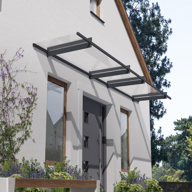 Palram - Canopia 4100 Nancy Doorway Canopy - Grey Clear | Sheds.co.uk