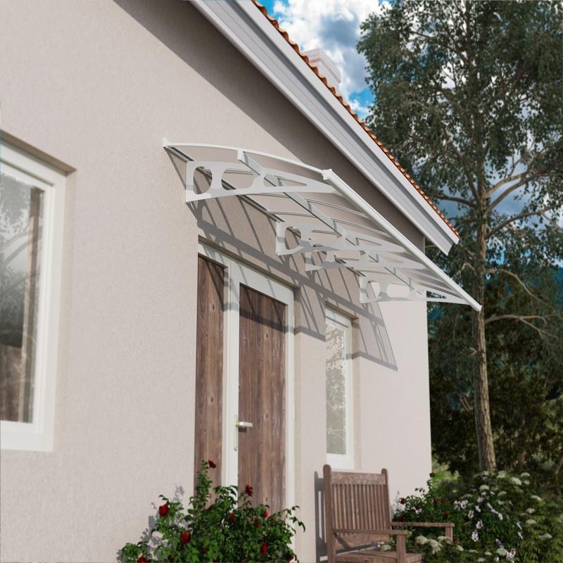 Palram - Canopia 4460 Bordeaux Doorway Canopy - White | Sheds.co.uk