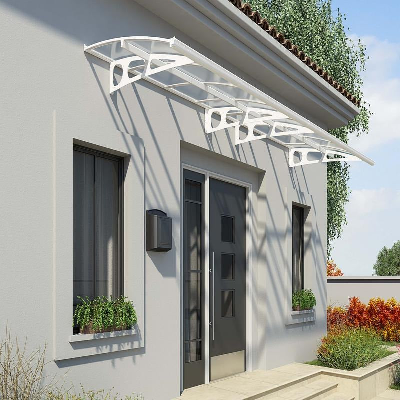 Palram - Canopia 4460 Bordeaux Doorway Canopy - White Clear | Sheds.co.uk