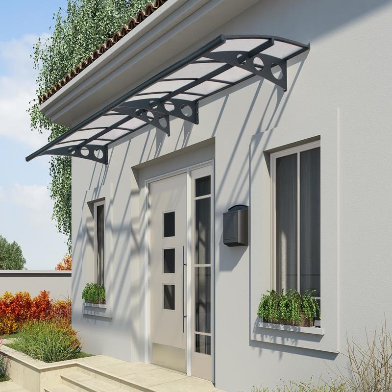 Palram - Canopia 4460 Herald Doorway Canopy - Grey Mist | Sheds.co.uk