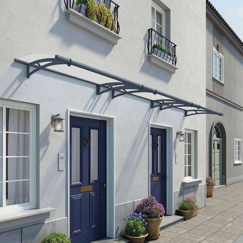 Palram - Canopia 4500 Aquila Doorway Canopy - Grey Clear | Sheds.co.uk