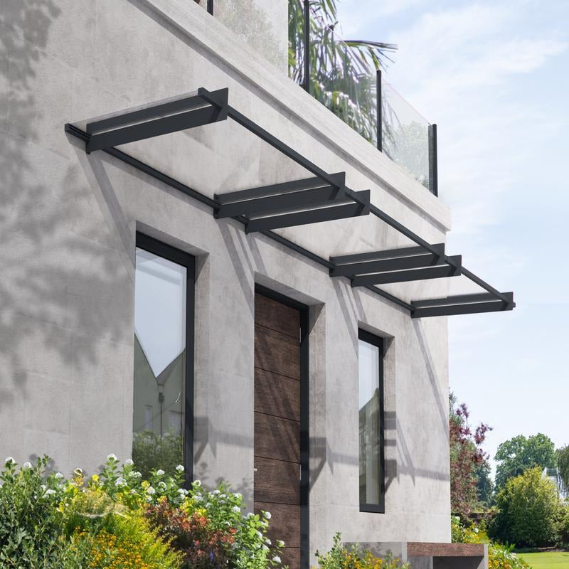 Palram - Canopia 4500 Nancy Doorway Canopy - Grey Clear | Sheds.co.uk