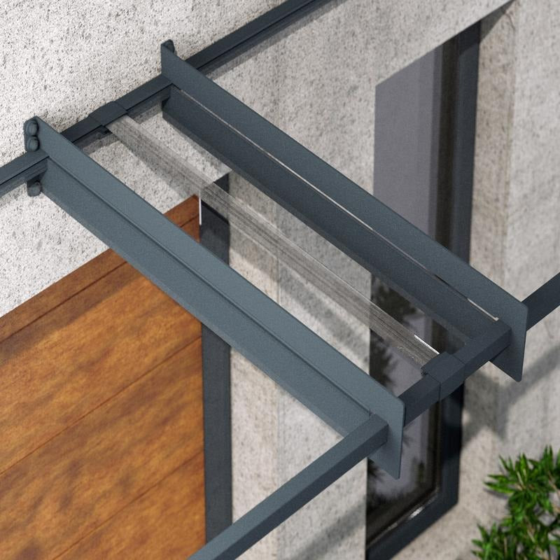 Palram - Canopia 4500 Nancy Doorway Canopy - Grey Clear | Sheds.co.uk