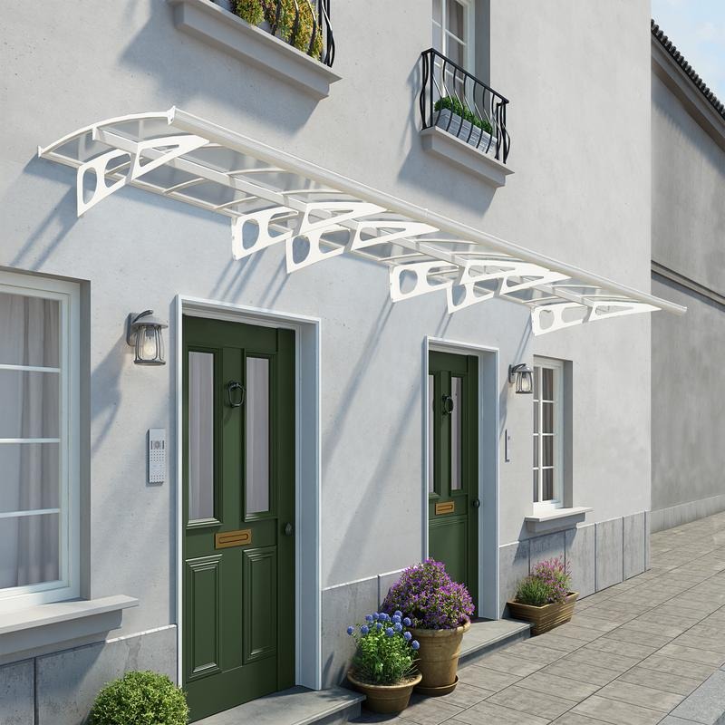 Palram - Canopia 6690 Bordeaux Doorway Canopy - White Clear | Sheds.co.uk