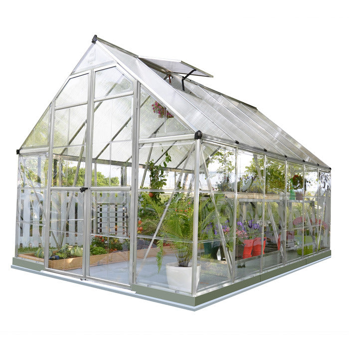 Palram - Canopia 8' x 12' Balance Silver Polycarbonate Greenhouse | Sheds.co.uk