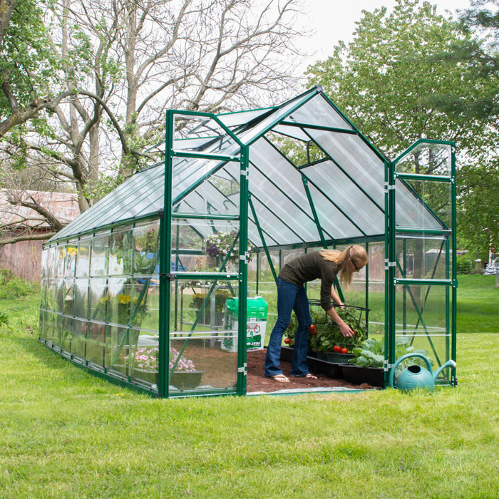 Palram - Canopia 8' x 16' Balance Green Polycarbonate Greenhouse | Sheds.co.uk
