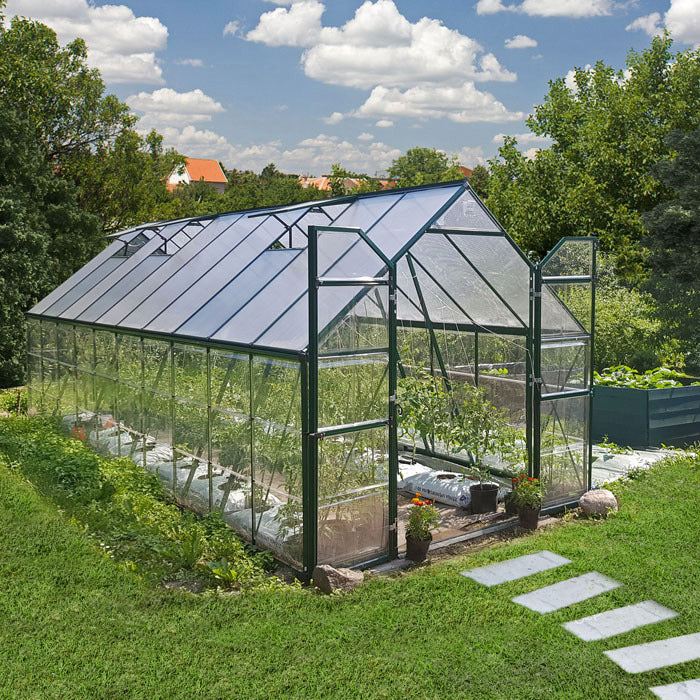 Palram - Canopia 8' x 20' Balance Green Polycarbonate Greenhouse | Sheds.co.uk