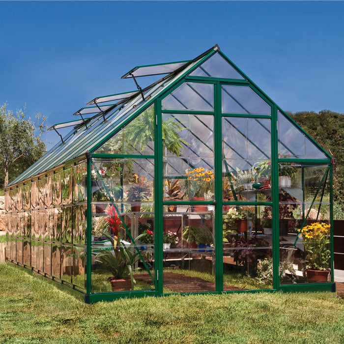 Palram - Canopia 8' x 20' Balance Green Polycarbonate Greenhouse | Sheds.co.uk