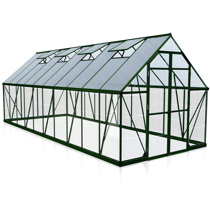 Palram - Canopia 8' x 20' Balance Green Polycarbonate Greenhouse | Sheds.co.uk