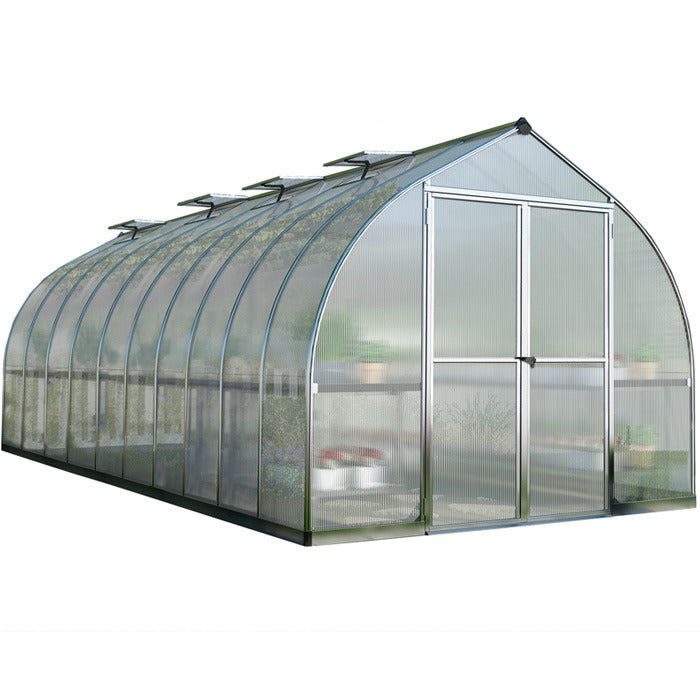 Palram - Canopia 8' x 20' Bella Silver Polycarbonate Greenhouse | Sheds.co.uk