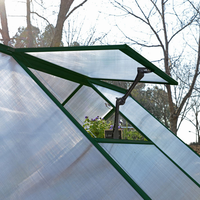 Palram - Canopia 8' x 8' Balance Green Polycarbonate Greenhouse | Sheds.co.uk