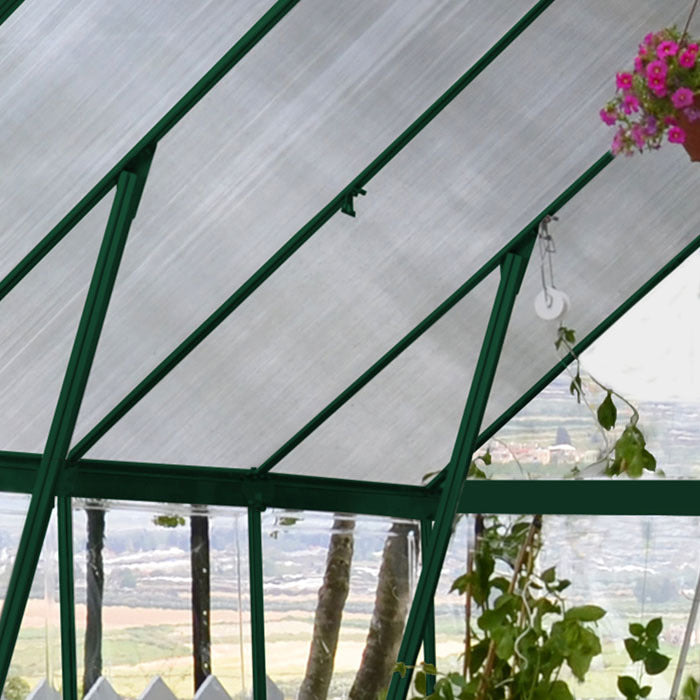 Palram - Canopia 8' x 8' Balance Green Polycarbonate Greenhouse | Sheds.co.uk