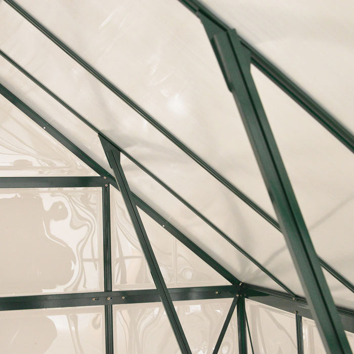 Palram - Canopia 8' x 8' Balance Green Polycarbonate Greenhouse | Sheds.co.uk
