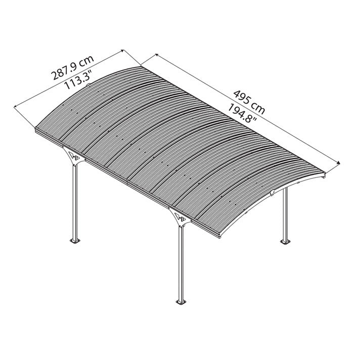 Palram - Canopia Deluxe Freestanding Car Shelter | Sheds.co.uk
