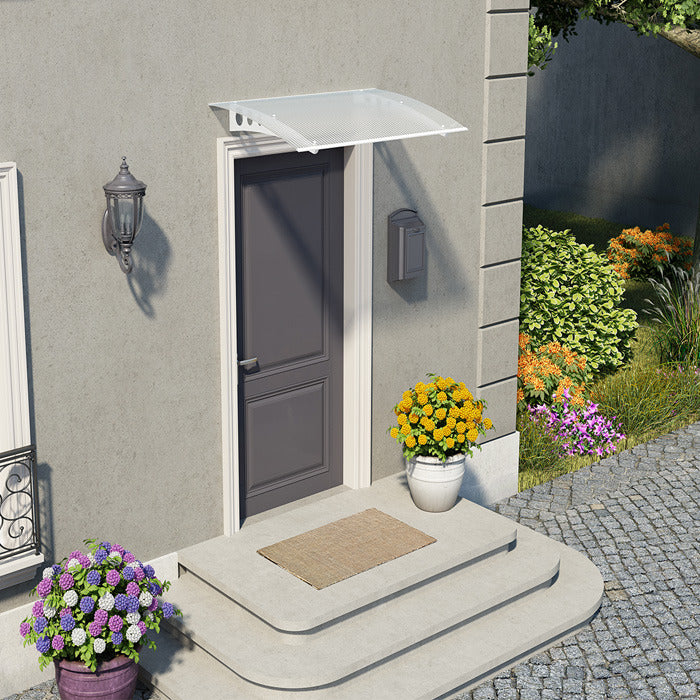 Palram - Canopia Small White Twinwall Doorway Canopy | Sheds.co.uk