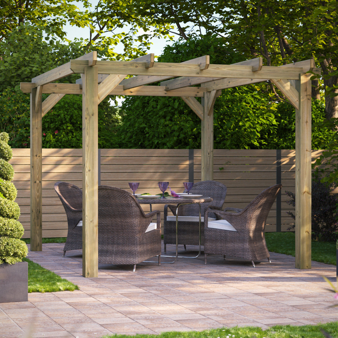 Powersheds 10' x 12' Pressure Treated Pergola | Sheds.co.uk