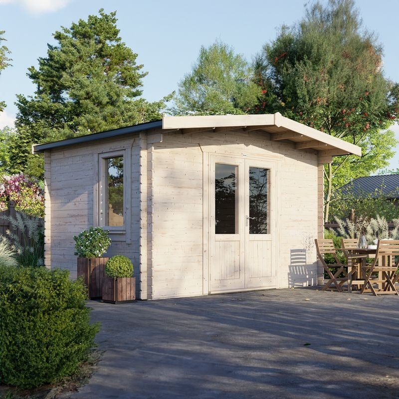 Powersheds 10' x 14' Chalet Log Cabin Home Office - 28mm | Sheds.co.uk