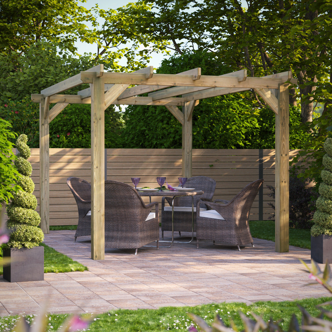 Powersheds 10' x 14' Pressure Treated Pergola | Sheds.co.uk