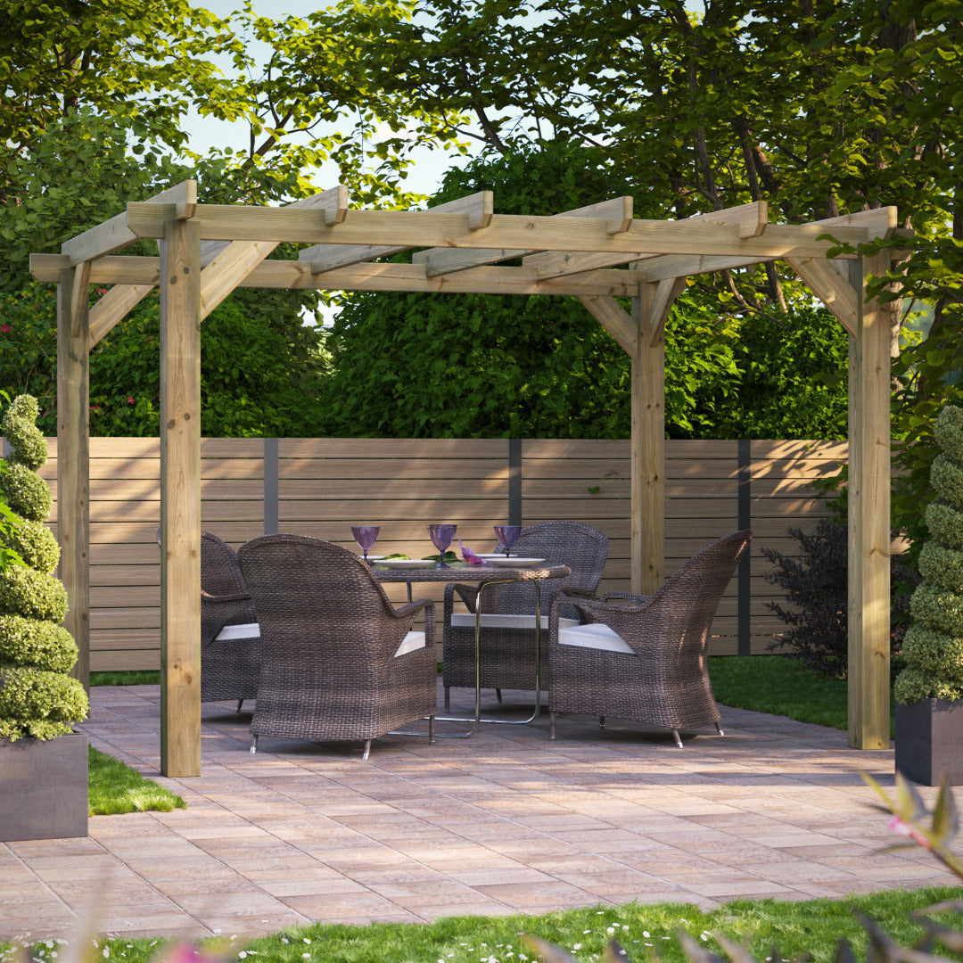 Powersheds 12' x 10' Pressure Treated Pergola | Sheds.co.uk