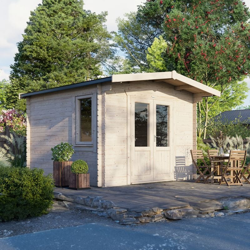 Powersheds 12' x 12' Chalet Log Cabin Home Office - 28mm | Sheds.co.uk