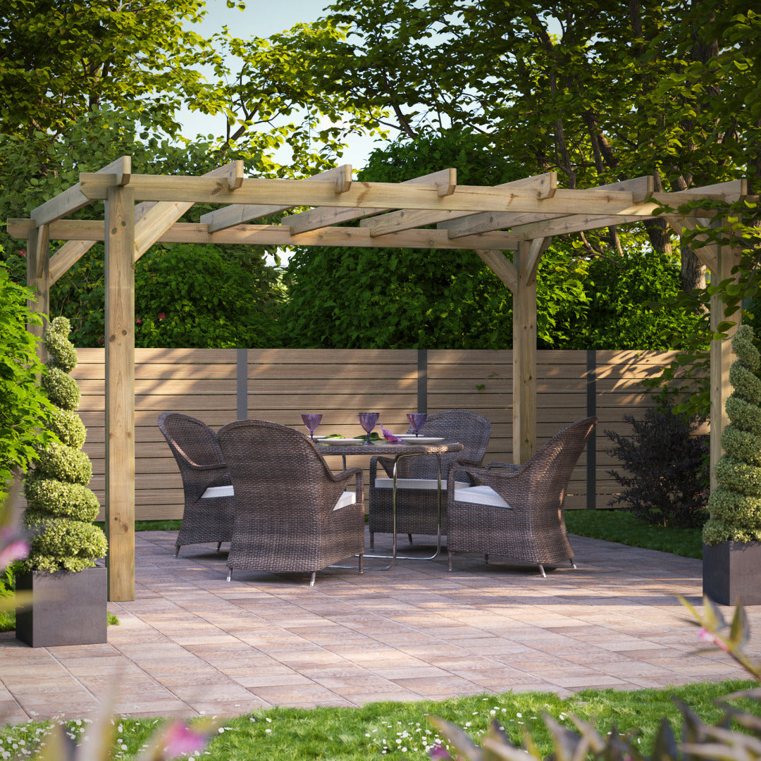 Powersheds 14' x 12' Pressure Treated Pergola | Sheds.co.uk