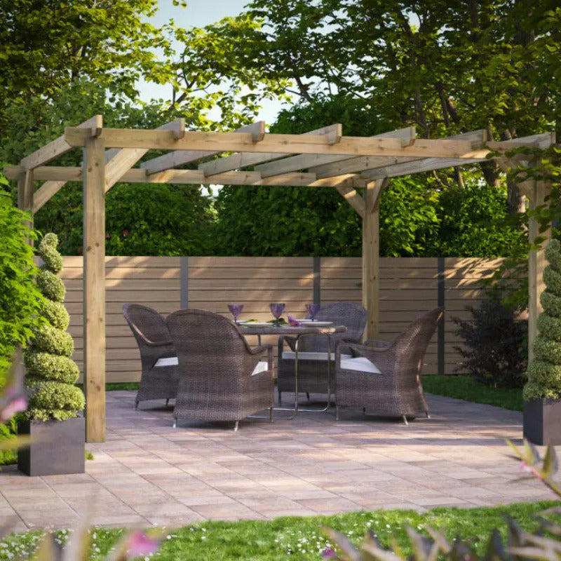Powersheds 14' x 14' Pressure Treated Pergola | Sheds.co.uk