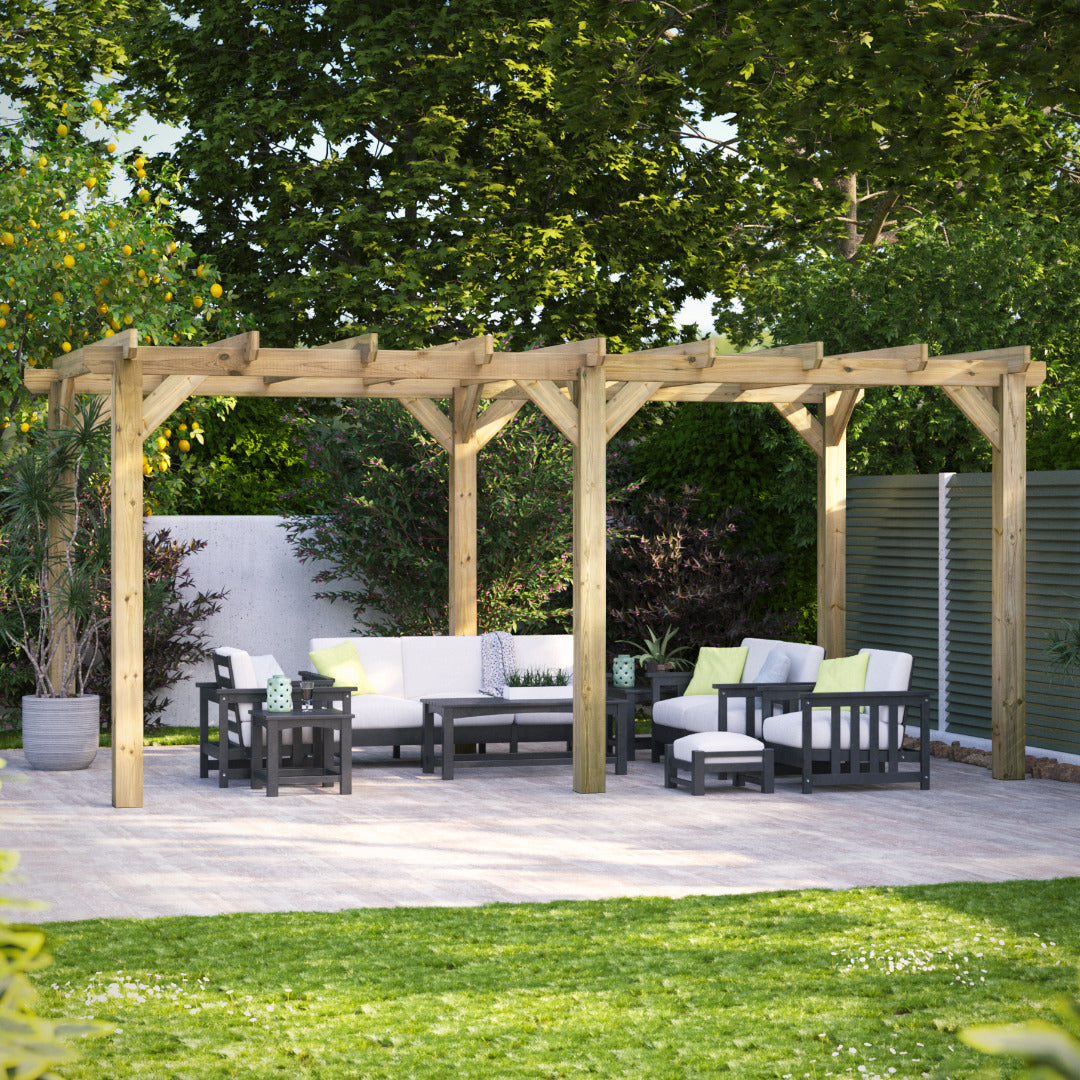 Powersheds 18' x 10' Pressure Treated Pergola | Sheds.co.uk