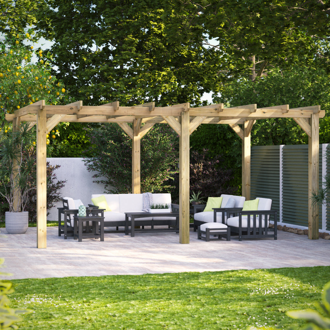 Powersheds 18' x 12' Pressure Treated Pergola | Sheds.co.uk