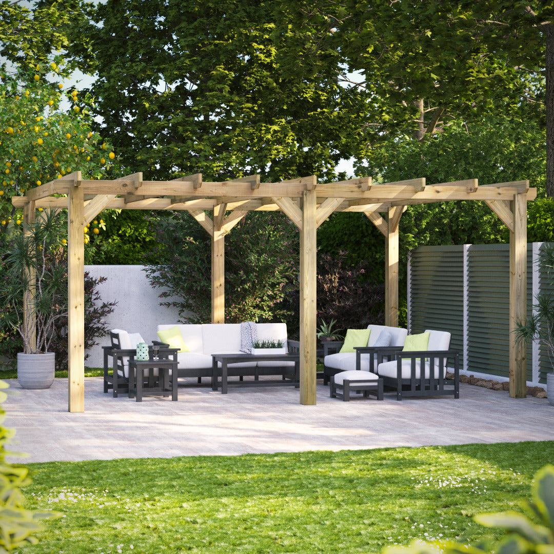Powersheds 18' x 14' Pressure Treated Pergola | Sheds.co.uk