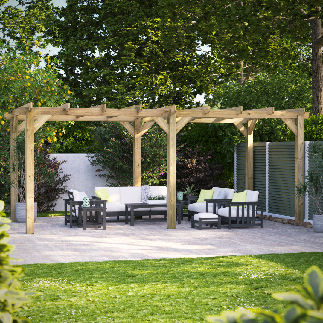 Powersheds 20' x 10' Pressure Treated Pergola | Sheds.co.uk