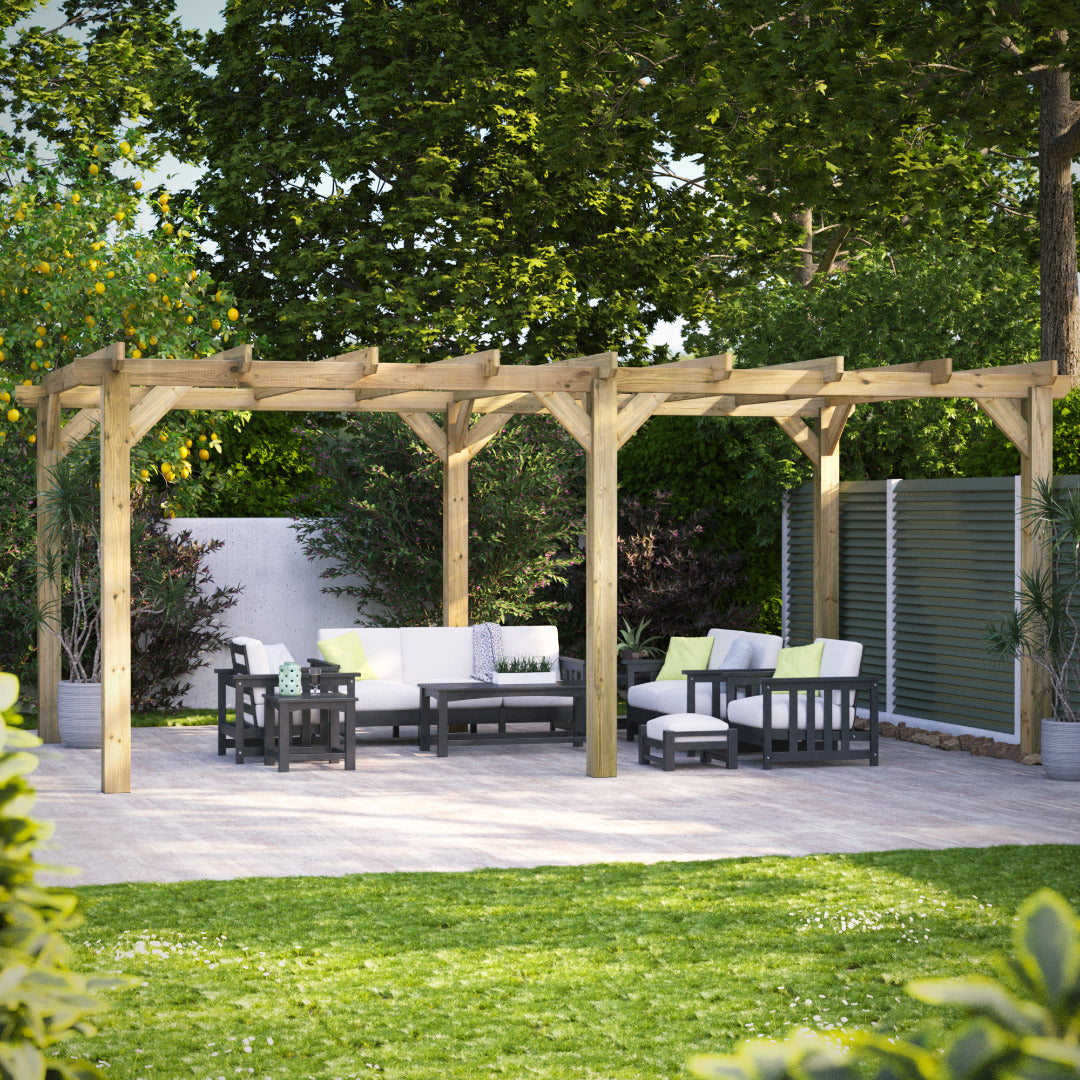 Powersheds 20' x 12' Pressure Treated Pergola | Sheds.co.uk