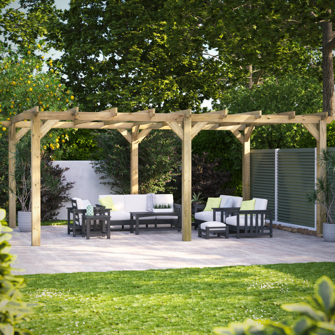 Powersheds 20' x 14' Pressure Treated Pergola | Sheds.co.uk