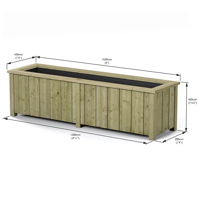 Rowlinson Heritage Rectangular Large Planter | Sheds.co.uk