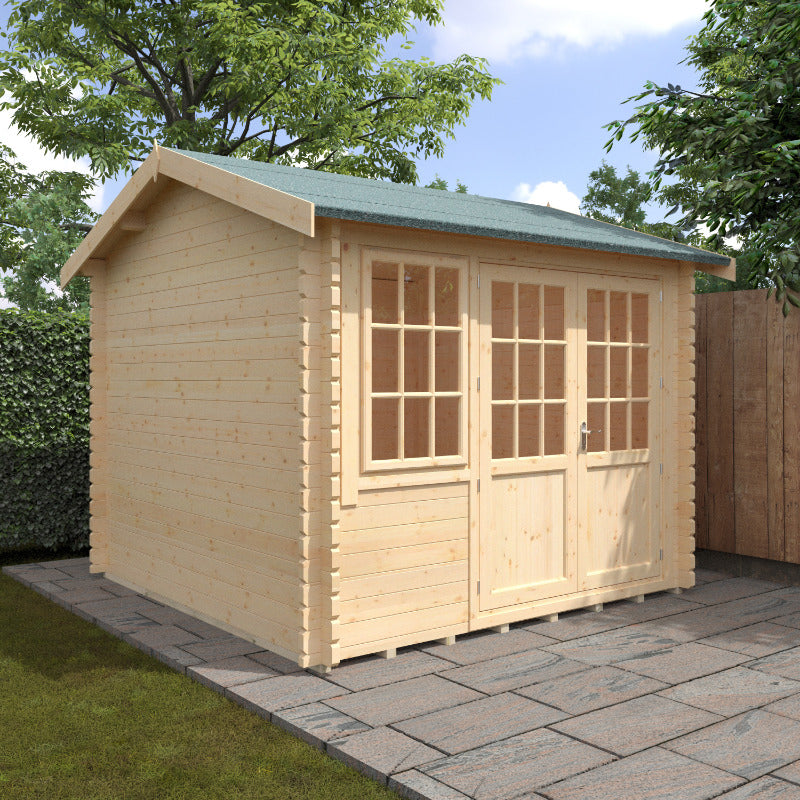 Redlands 10' x 10' Hazeltine Log Cabin - 44mm | Sheds.co.uk