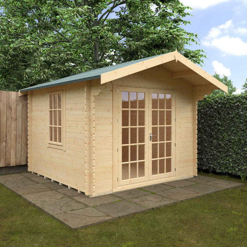 Redlands 10' x 10' Philadelphia Log Cabin - 28mm | Sheds.co.uk
