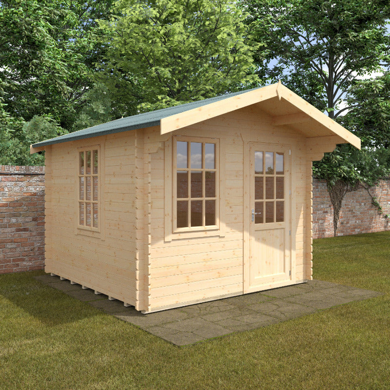 Redlands 10' x 10' Riviera Log Cabin - 28mm | Sheds.co.uk