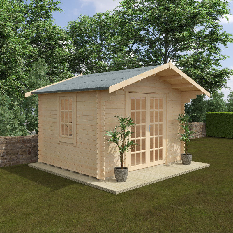 Redlands 10' x 12' Philadelphia Log Cabin - 28mm | Sheds.co.uk