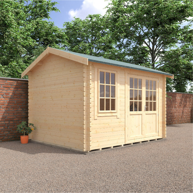 Redlands 12' x 10' Hazeltine Log Cabin - 28mm | Sheds.co.uk