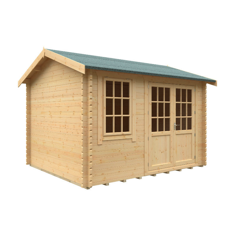 Redlands 12' x 10' Hazeltine Log Cabin - 28mm | Sheds.co.uk