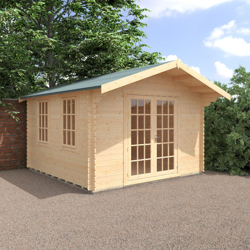 Redlands 12' x 12' Philadelphia Log Cabin - 28mm | Sheds.co.uk