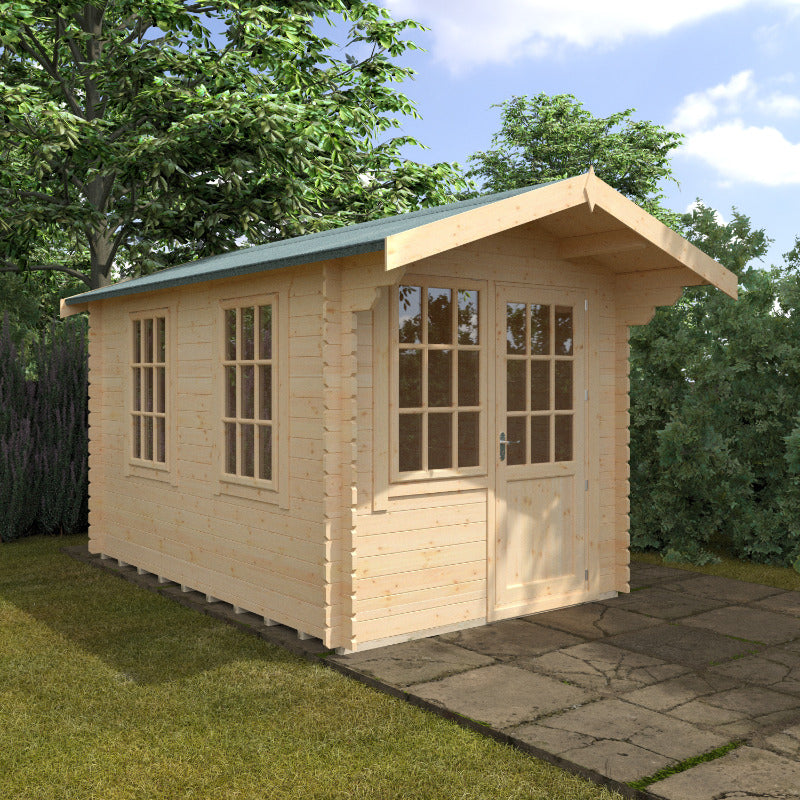 Redlands 12' x 8' Riviera Log Cabin - 28mm | Sheds.co.uk