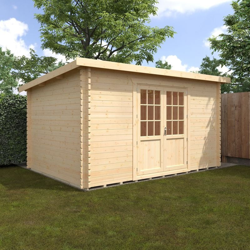Redlands 14' x 10' Erin Log Cabin - 44mm | Sheds.co.uk