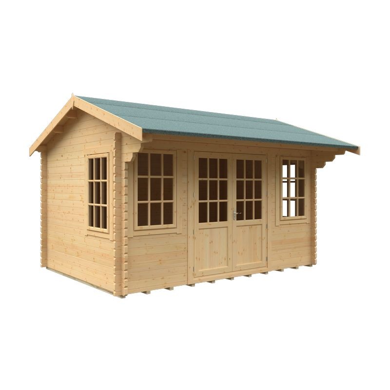 Redlands 14' x 10' Valhalla Log Cabin - 44mm | Sheds.co.uk