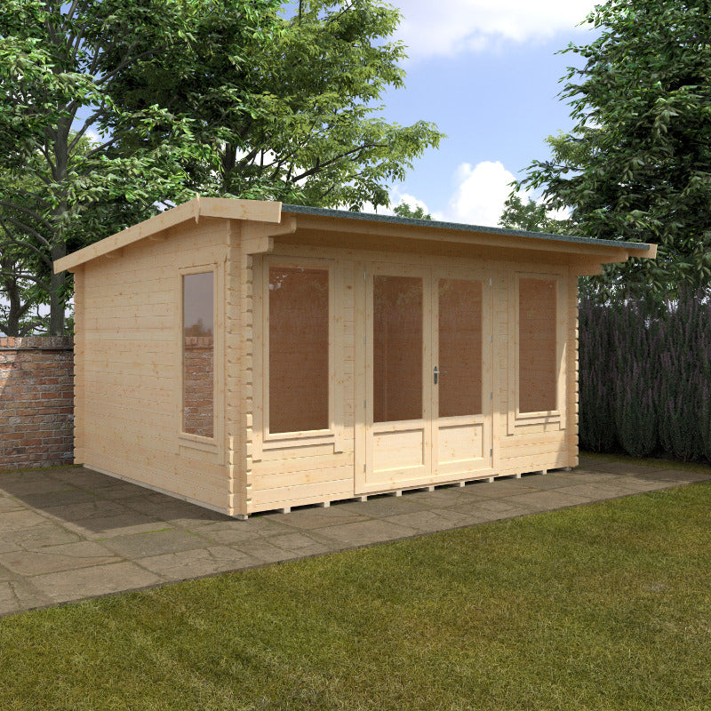 Redlands 14' x 12' Birkdale Log Cabin - 44mm | Sheds.co.uk