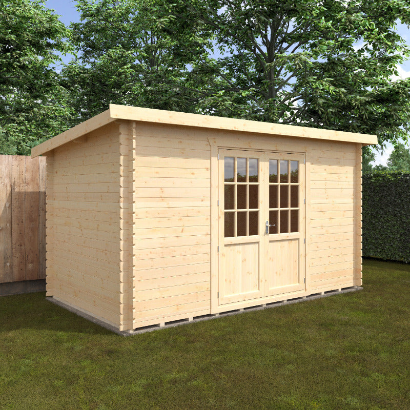 Redlands 14' x 8' Erin Log Cabin - 28mm | Sheds.co.uk