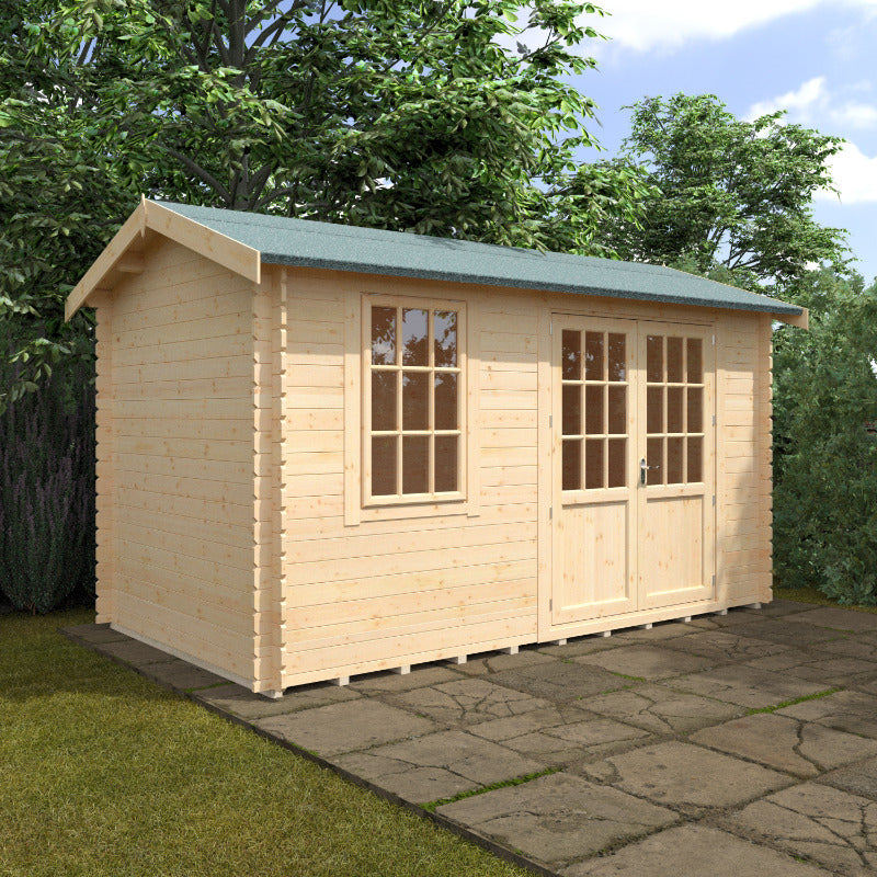 Redlands 14' x 8' Hazeltine Log Cabin - 28mm | Sheds.co.uk